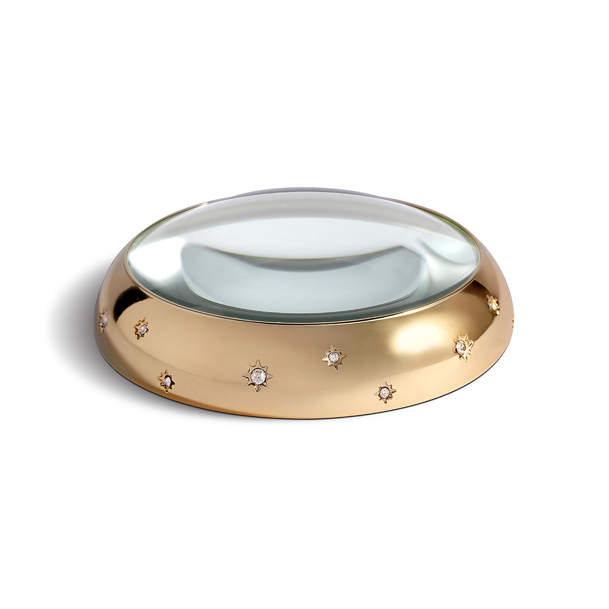 L'Objet I Stars Magnifying Glass Gold White Crystals
