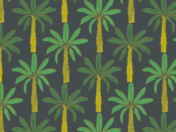 Tropical Wallpaper Sample: Mallard Green-T1902MGS
