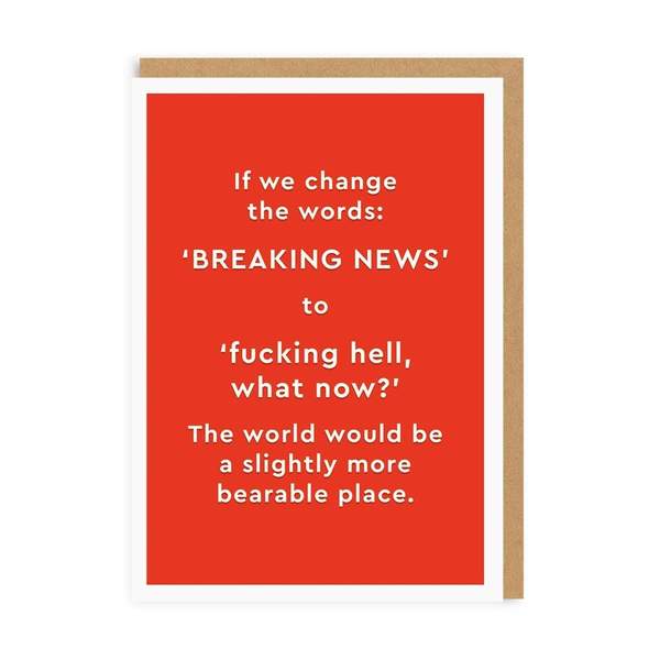 Breaking News Greeting Card
