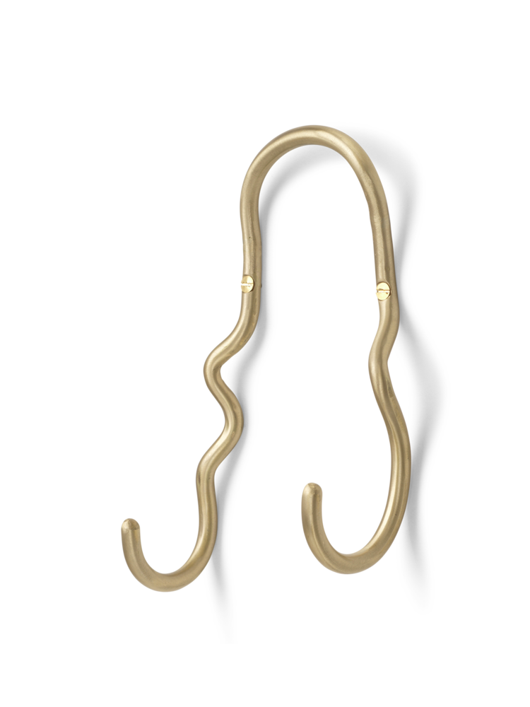 Ferm Living - Curvature Double Hook - Brass (1104263290)