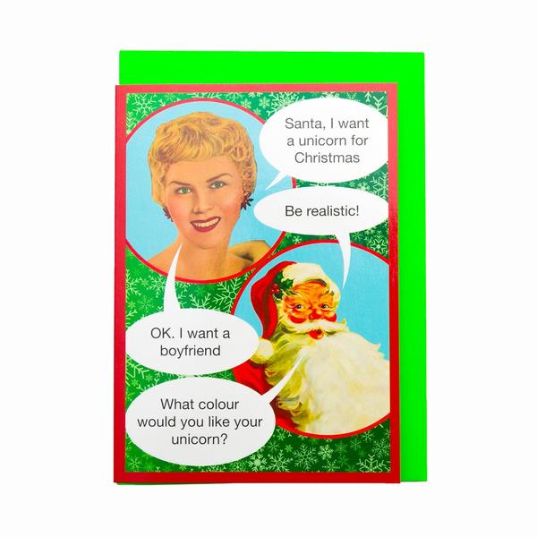 Unicorn Christmas Wish Greeting Card
