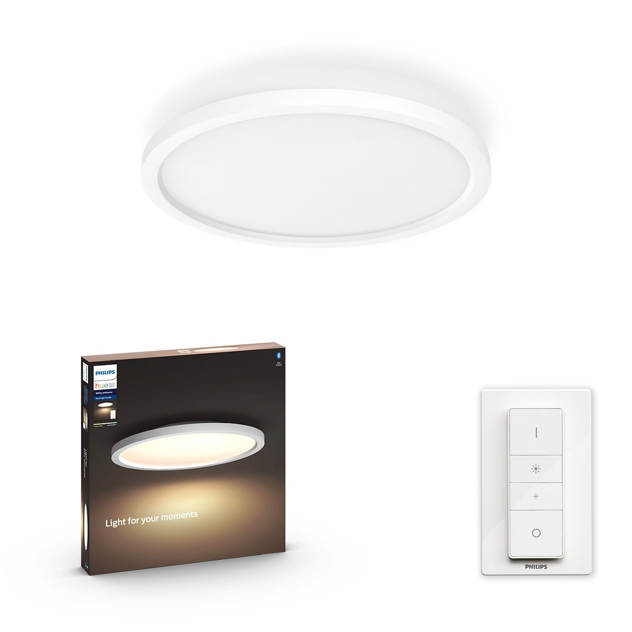 Philips Hue - Aurelle Round Ceiling Lamp - White Ambiance - Bluetooth & Dimmer Included