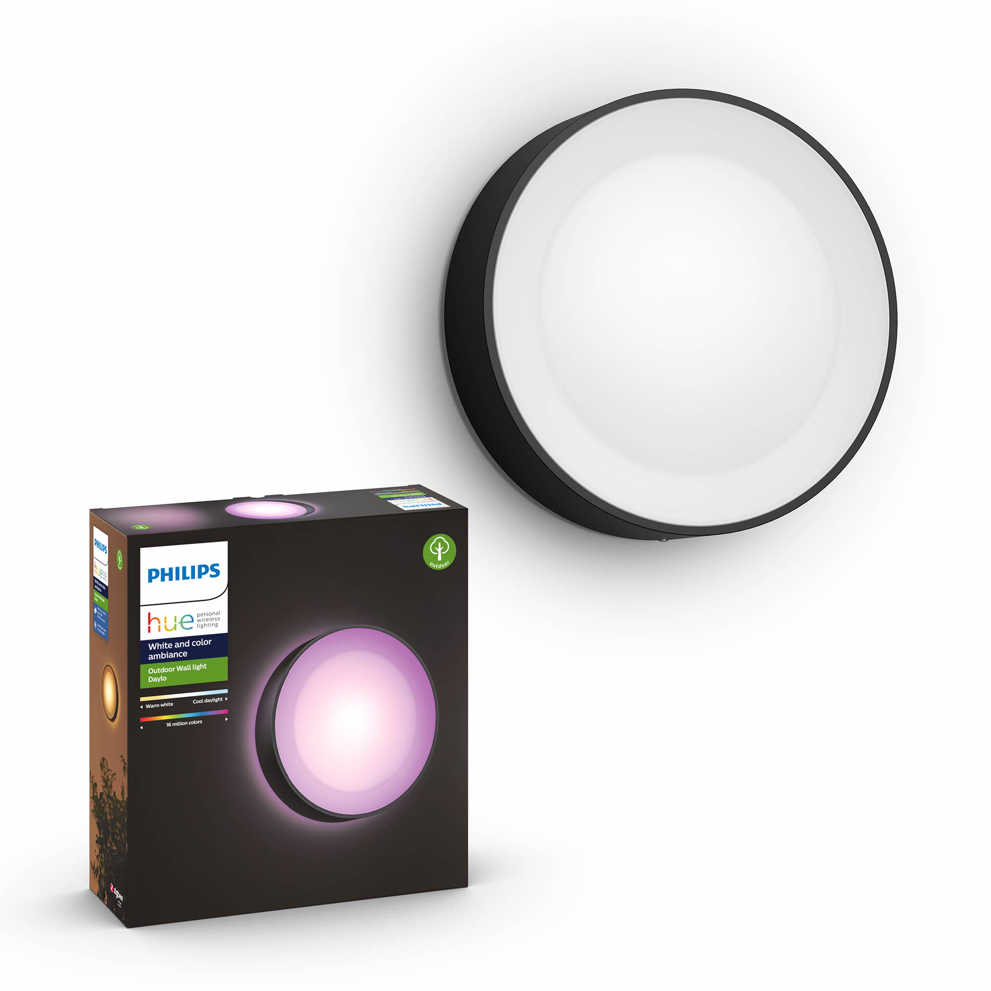 Philips Hue - Daylo Wall Light Hue Outdoor Black - White & Color Ambiance