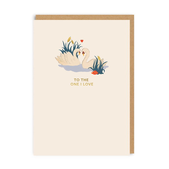 To The One I Love Swans Greeting Card