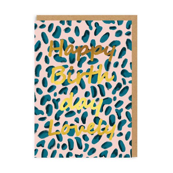 Happy Birthday Lovely Leopard Print Greeting Card