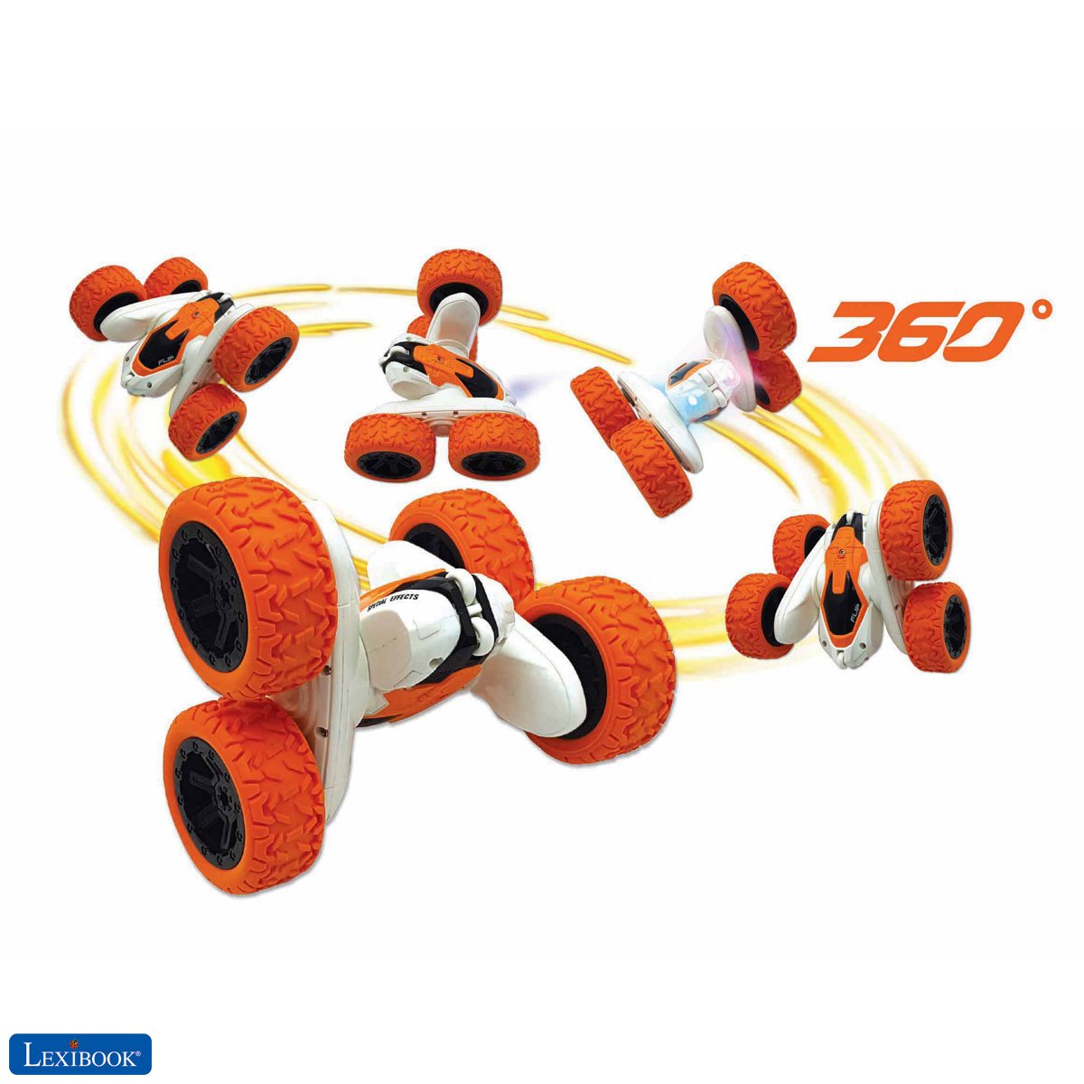 Lexibook - Crosslander - Rechargeable and Programmable Radio Controlled Stunt Car with lights with wrist control (RC20)
