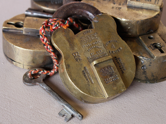 Large Old Brass Padlock Large