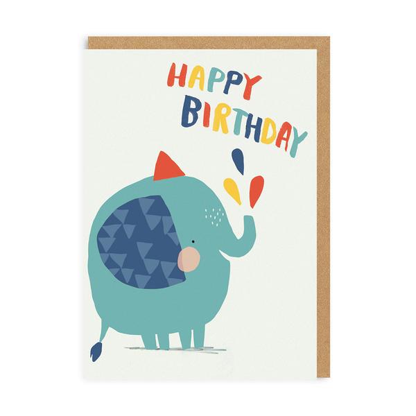 Happy Elephant Birthday Card