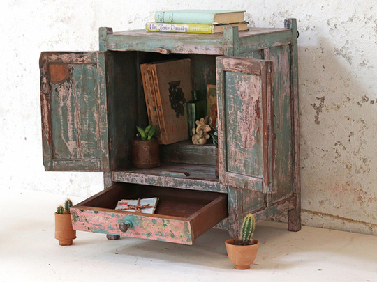 Vintage Display Cabinet Green