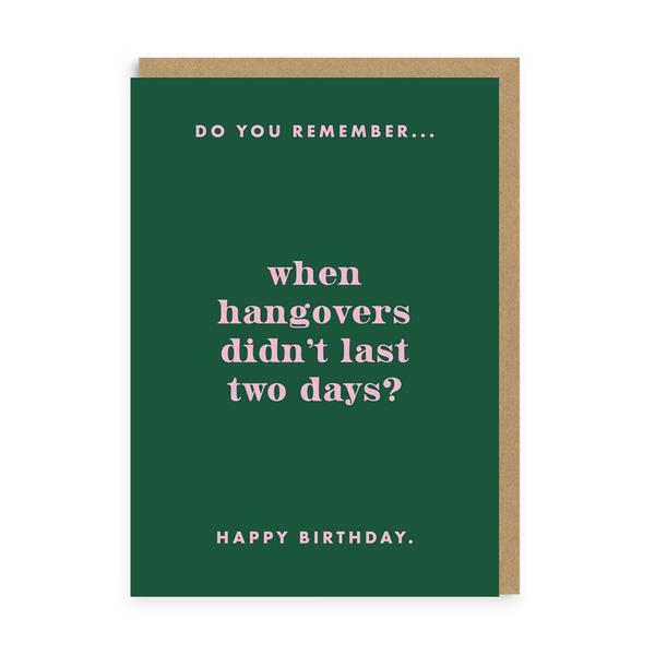 Do You Remember Hangovers? Birthday Greeting Card