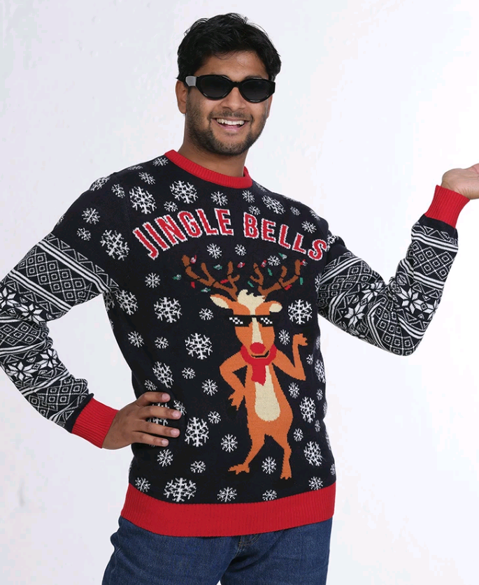 Jingle Bells LED Christmas Sweater - XL