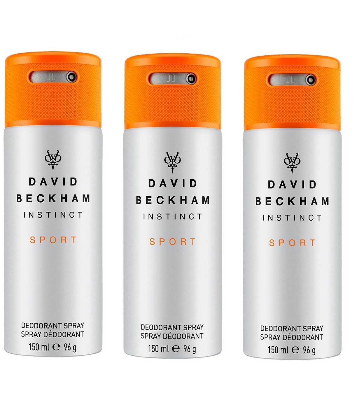 David Beckham - 3x Instinct Sport Deodorant Spray 150 ml