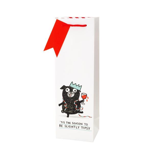 Slightly Tipsy Christmas Bottle Gift Bag
