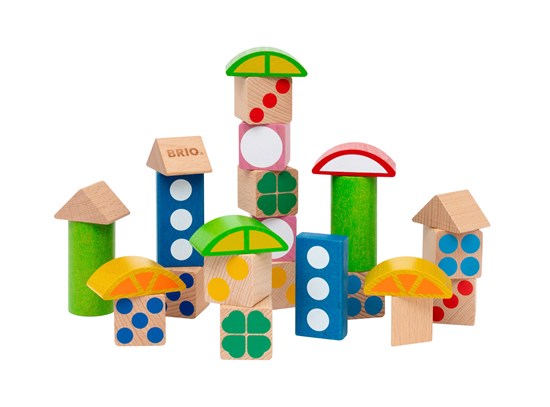 BRIO - 25 Patterned wooden blocks (30112)