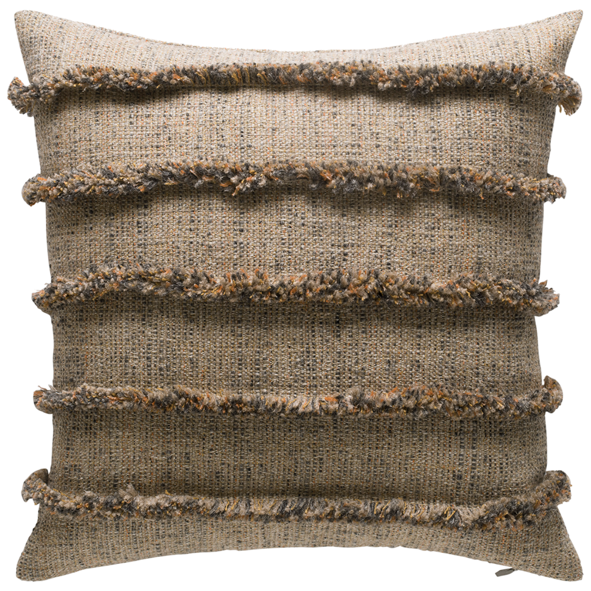 de Le Cuona | Rogue Cushion With Fringe Detail Burnt Rock
