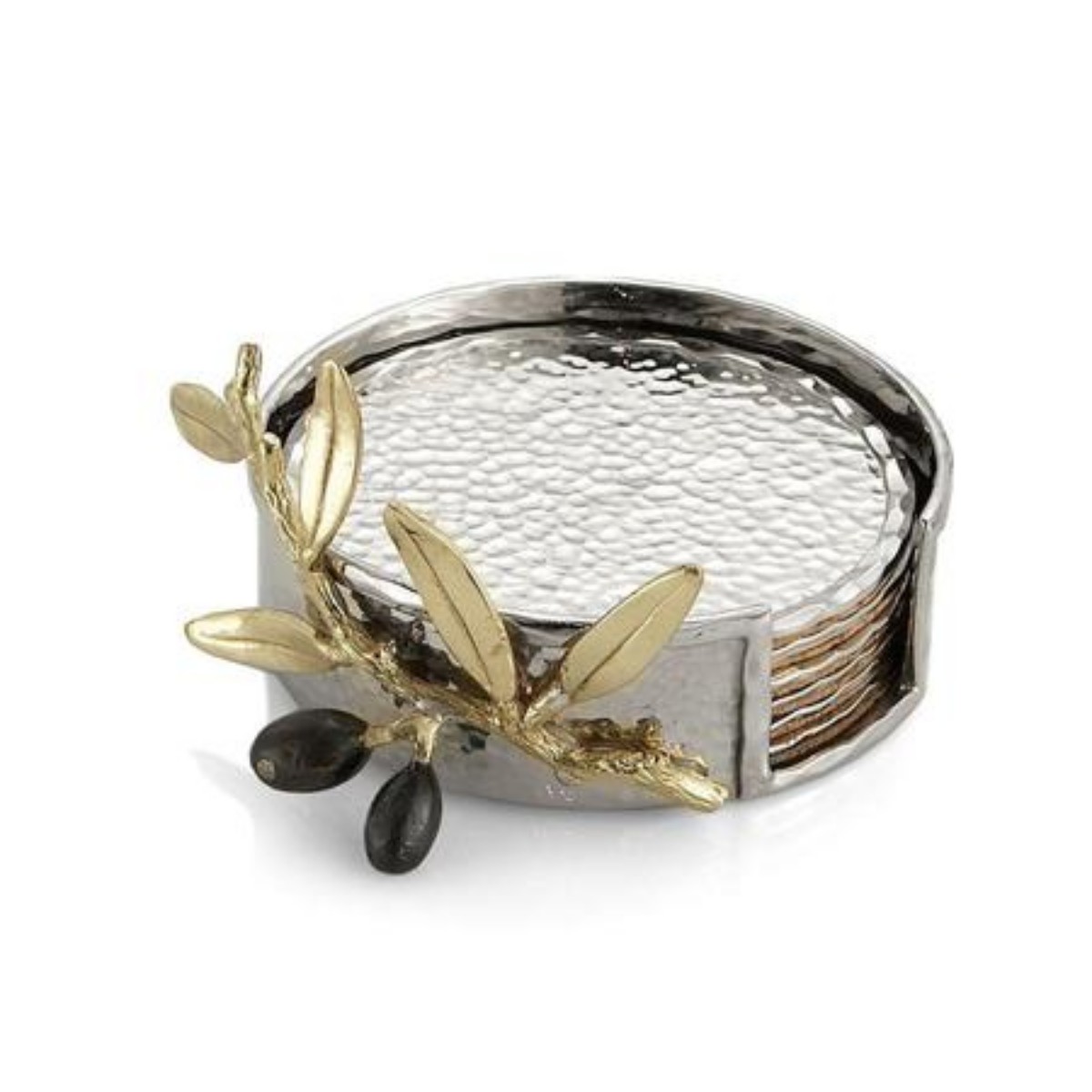 Michael Aram I Olive Branch Coaster Set