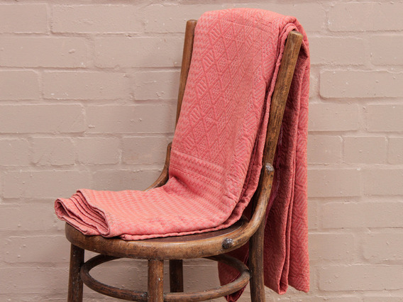 Red Retro Geometric Bedcover Red