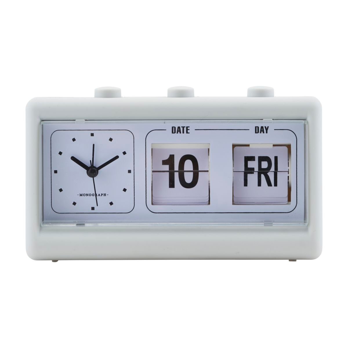 House Doctor - Retro Clock w. Alarm and Calendar - Grey (MGEA0401)