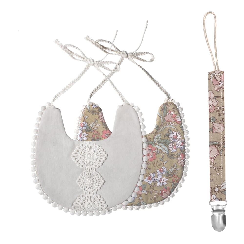 That's Mine - Double-Sided Bib With Pacifier - Warm Grey (DB165)