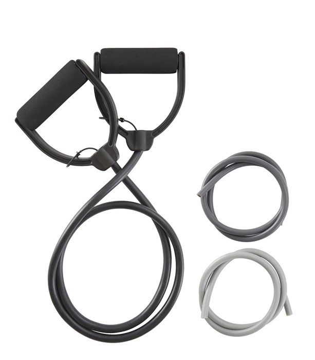 Inshape - Fitness Exercise Elastic With Regulatory Resistance 3 pcs - Black/Light Grey (17564)
