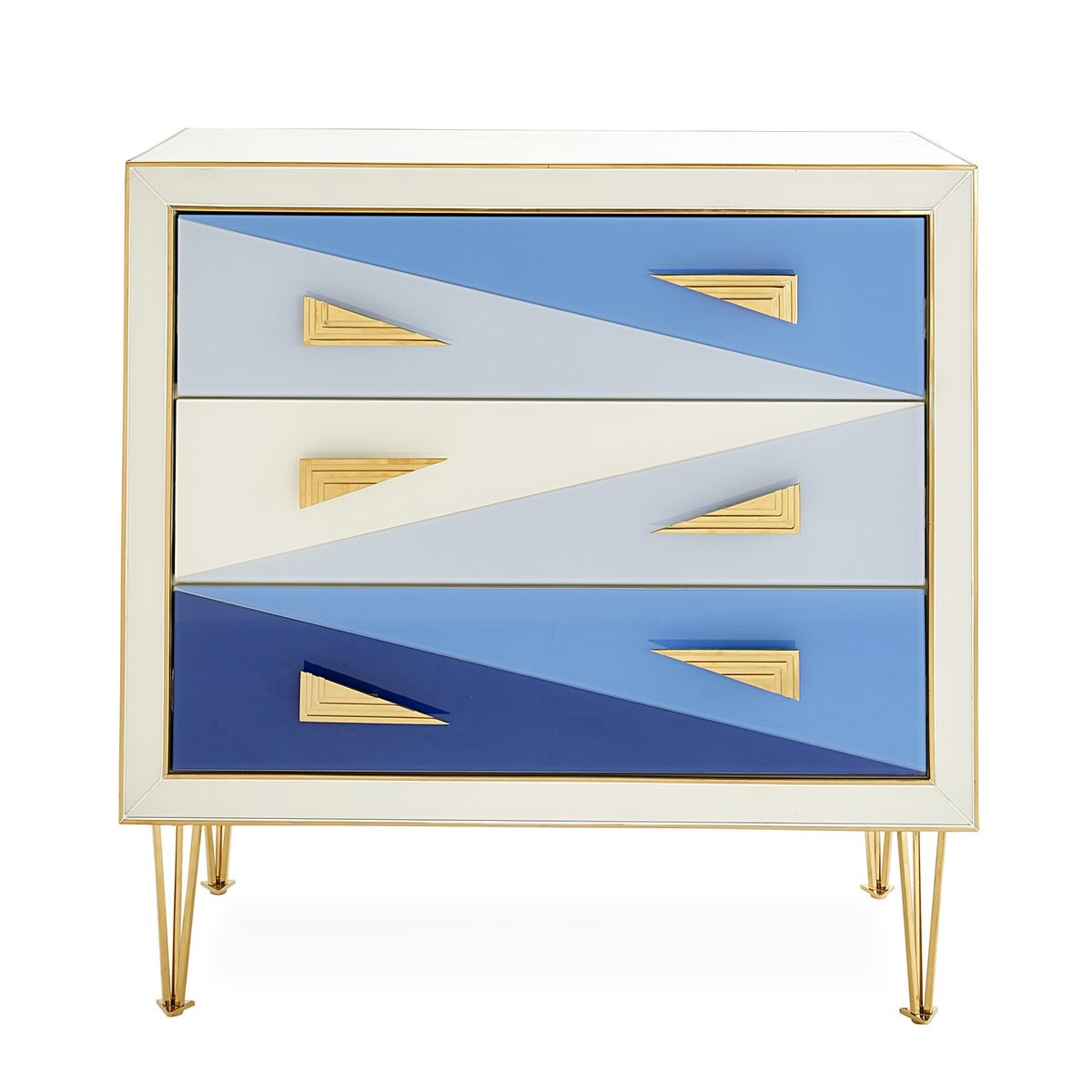 Jonathan Adler I Harlequin Three - Drawer Chest I Multi Blue