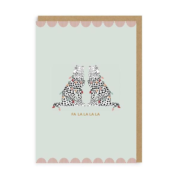 Fa La La Cheetahs Christmas Card