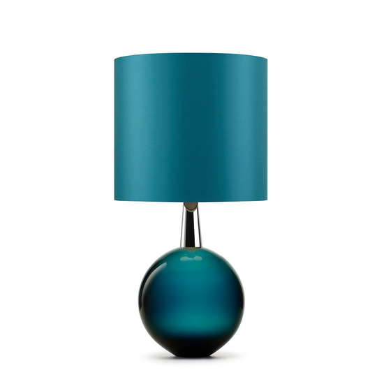 Porta Romana I Bishop Lamp Azure With Nickel Collar