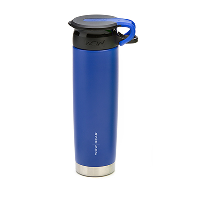 WOW - Double-Walled SS Bottle 650 ml - Blue/Black