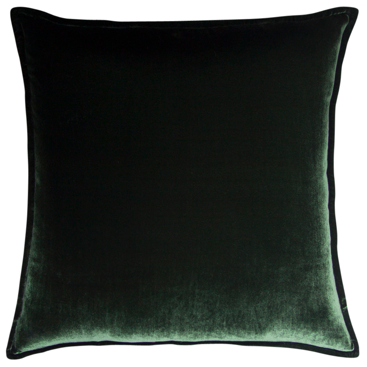 de Le Cuona | Silk Velvet And Linen Flange Cushion Green