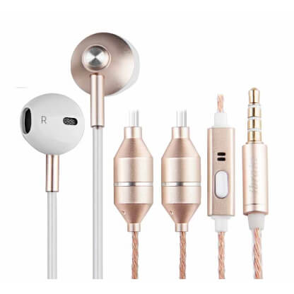 RadiCover - Radiationprotected Headphone Wired In-Ear MIC - Rosegold