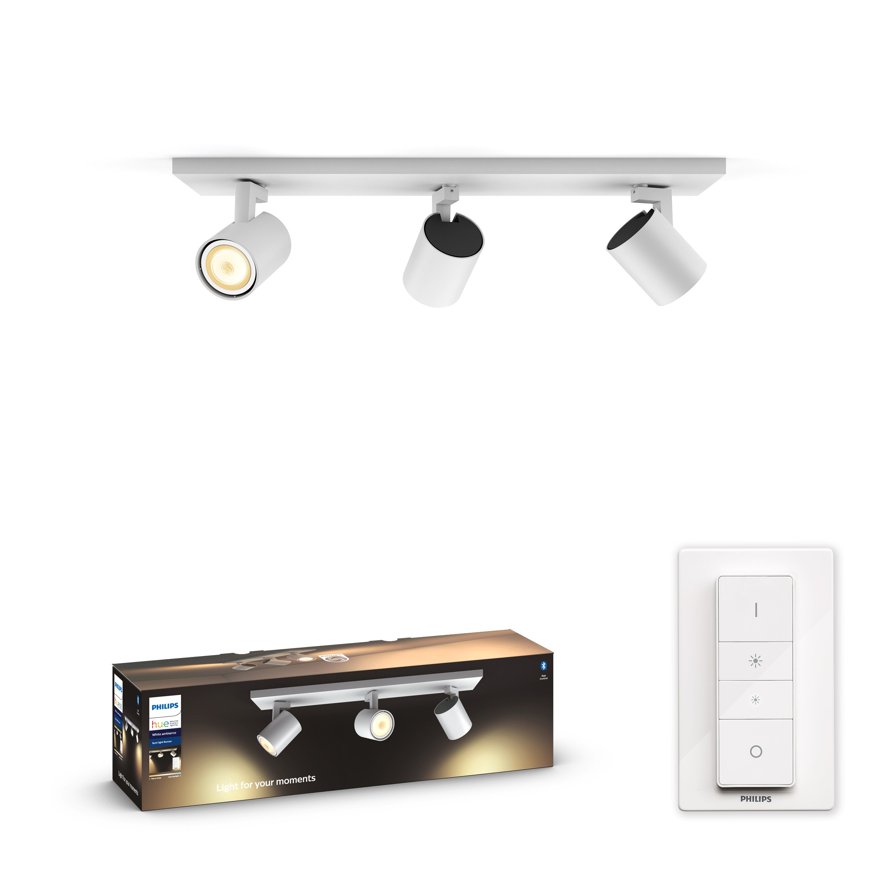 Philips Hue - Connected Runner 3-Spot Light - White Ambience - Bluetooth