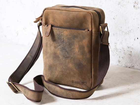 Mens Crossbody Leather Bag 10 Inch