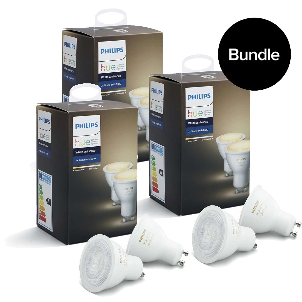 Philips Hue - 3xGU10 2-Pack - White Ambiance - Bluetooth - Bundle