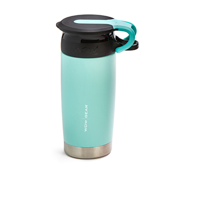 WOW - Double-Walled SS Bottle 400 ml - Turkis/Black