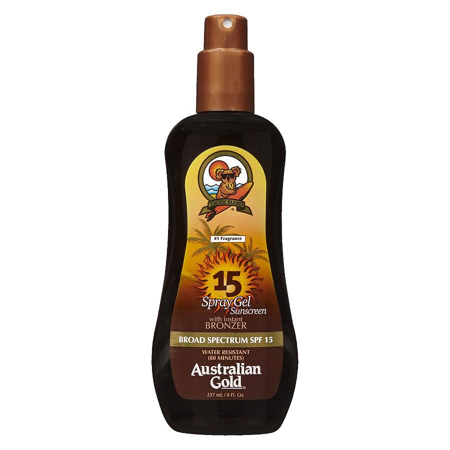 Australian Gold - Sunscreen Spray Gel w. Instant Bronzer 237 ml - SPF 15