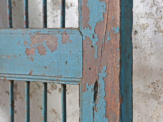 Vintage Blue Double Doors Blue