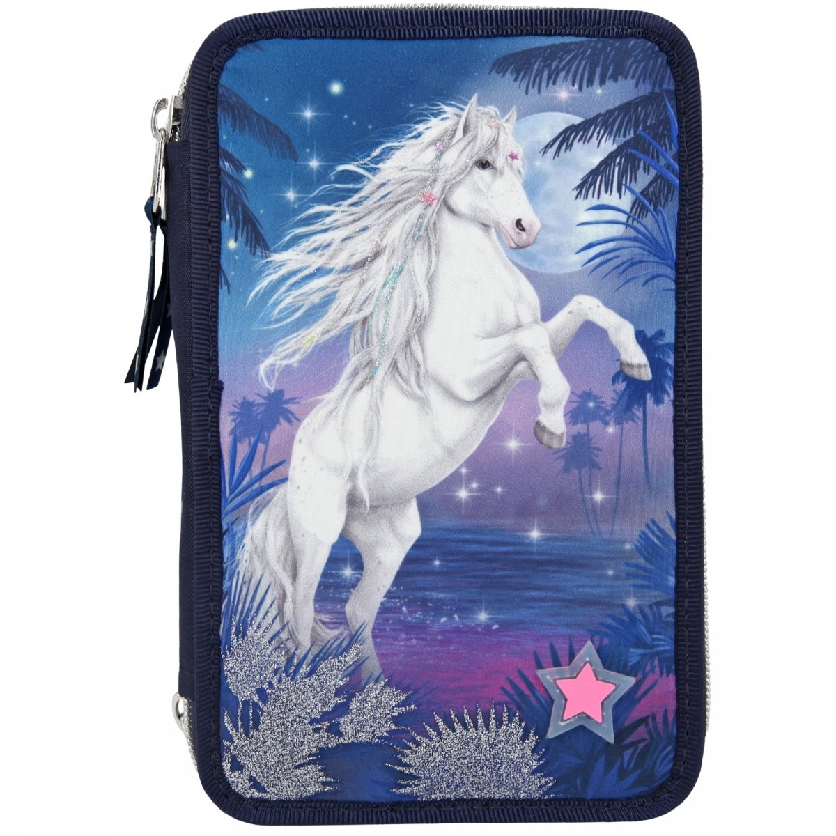 Miss Melody - Triple Pencil Case LED - Glitter Ocean (410530)