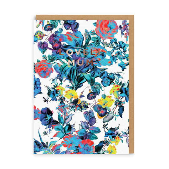 Lovely Mum Contemporary Floral Greeting Card