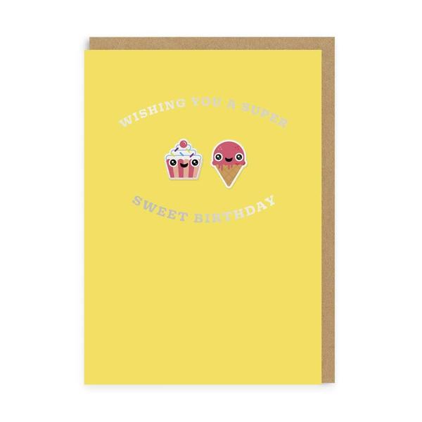 Cupcake & Ice Cream Sweet Birthday Woven Patch Card