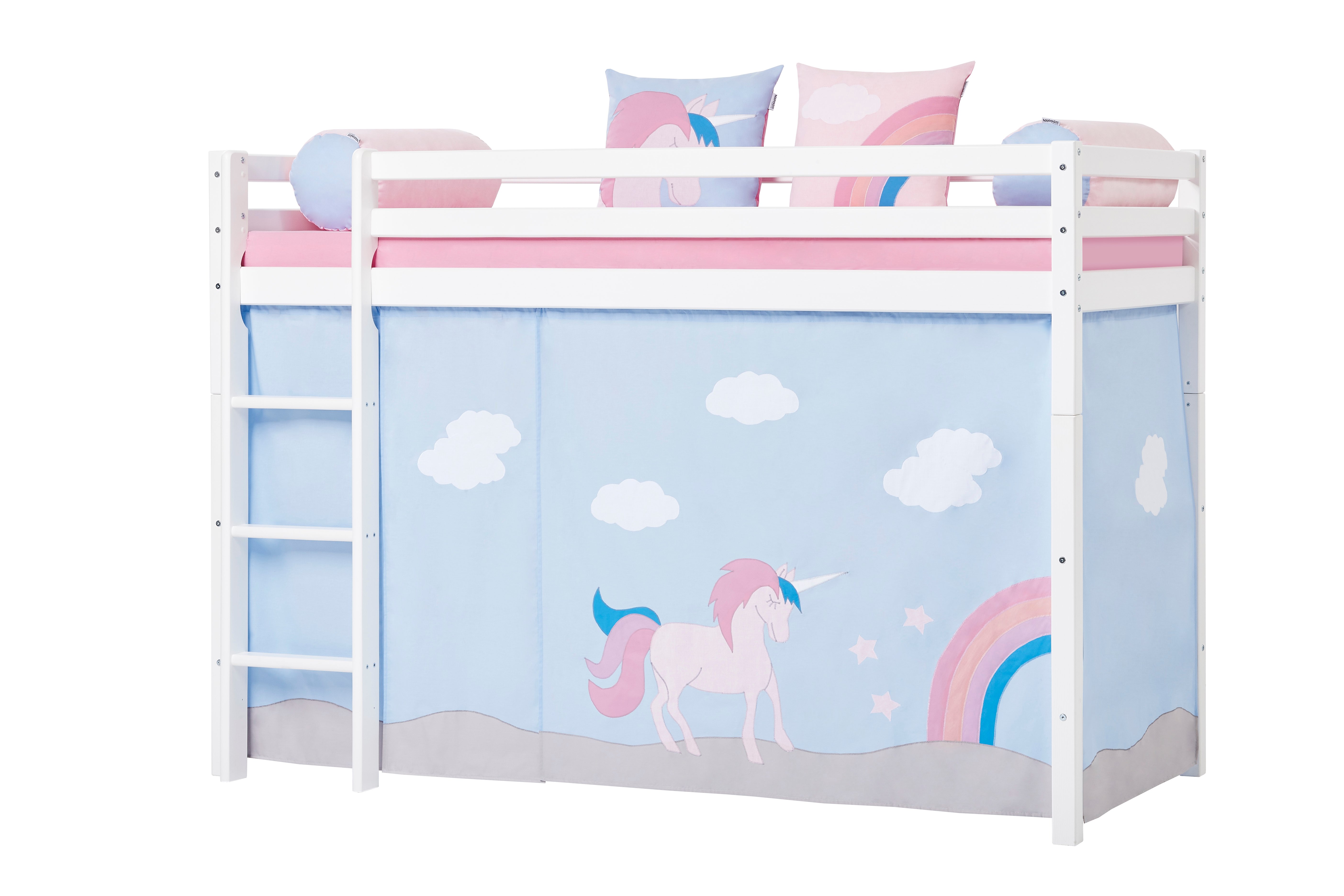 Hoppekids - Play Curtain Mid-High Bed 90x200 cm - Unicorn