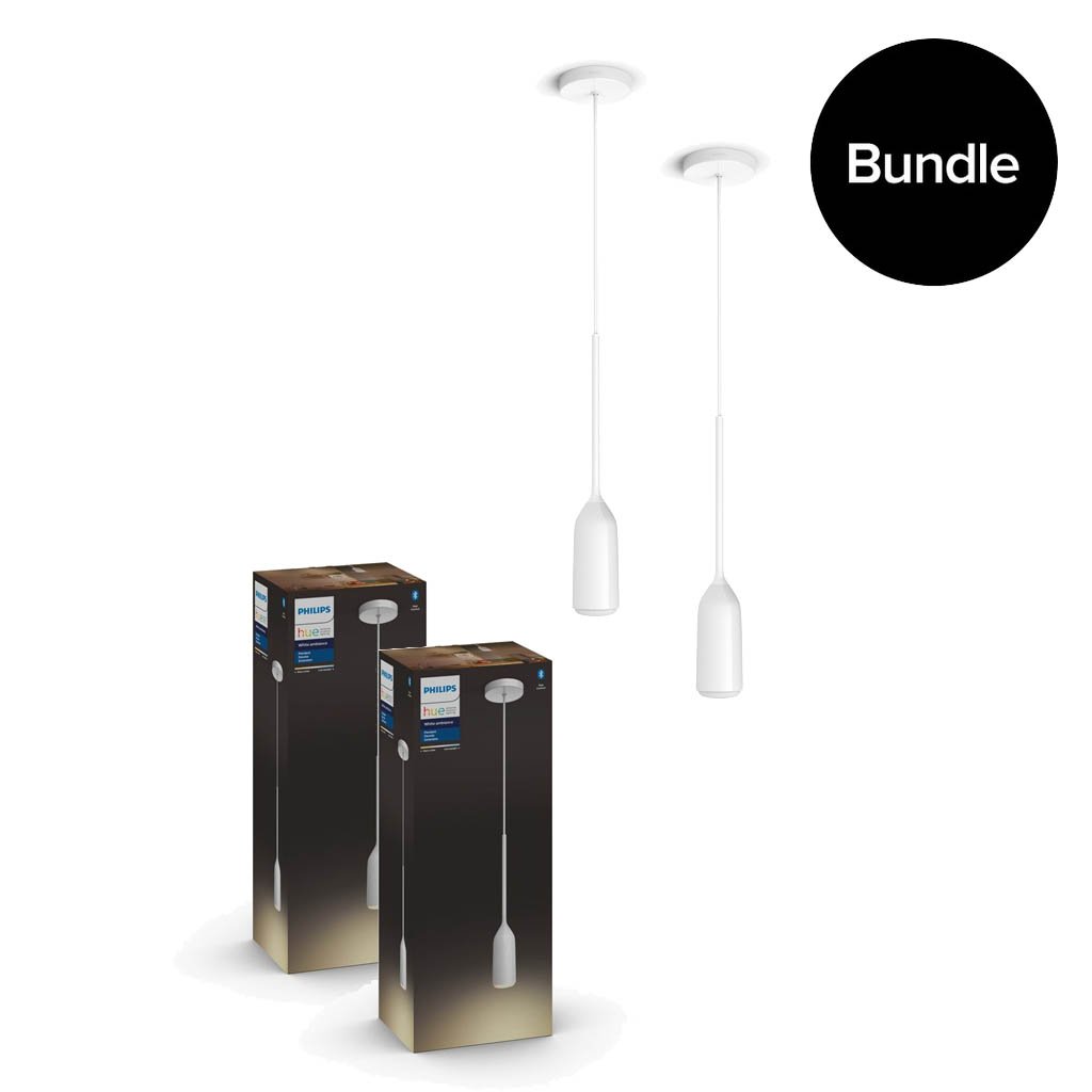 Philips Hue - 2X Devote Hue pendant 1x9W 230V White - White Ambiance - Bundle