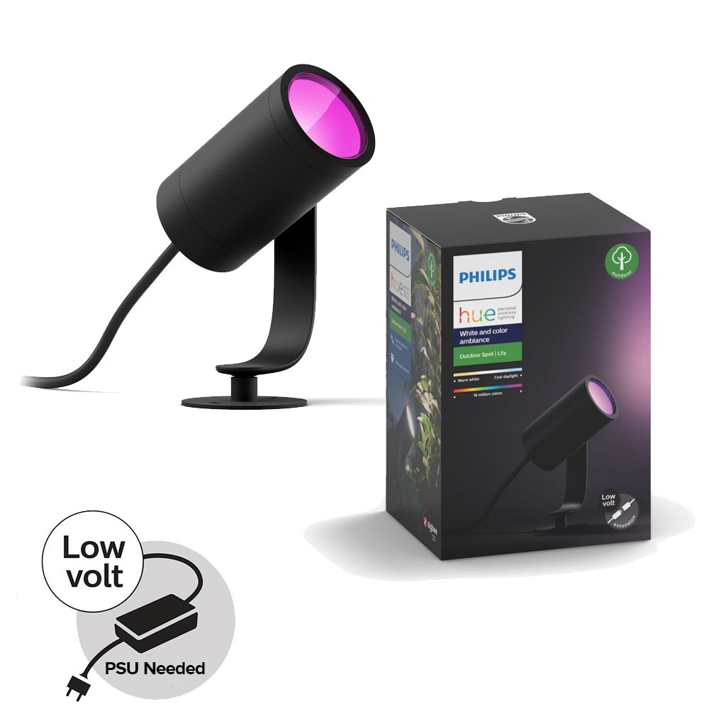 Philips Hue - Lily Spike Anthracite Extension - White & Color Ambiance (Without power supply)