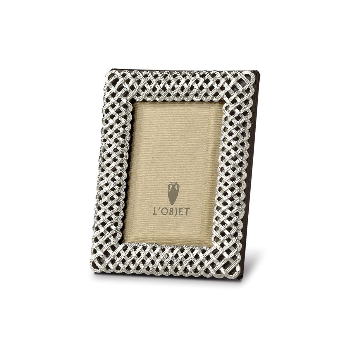 L'Objet I Braid Frame Medium Platinum