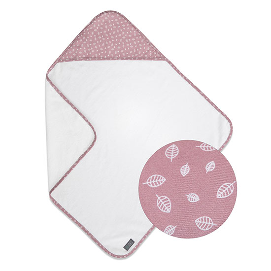 Vinter & Bloom - Nordic Leaf Hooded Bath Towel - Soft Pink