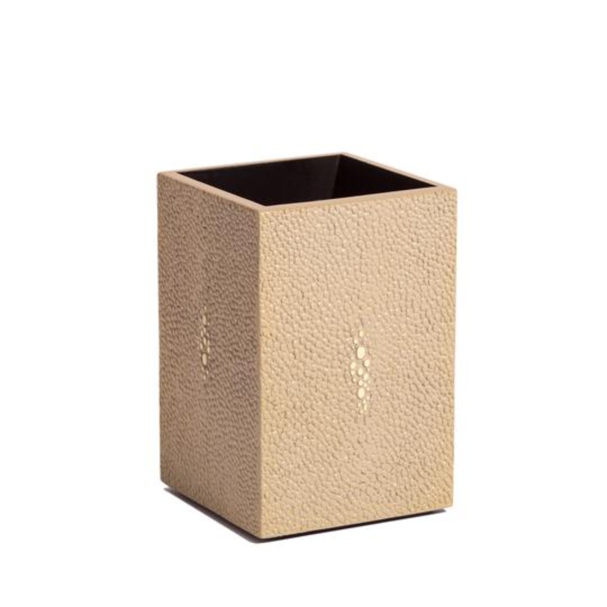 Posh Trading I Chelsea Toothbrush Holder | Faux Shagreen Natural