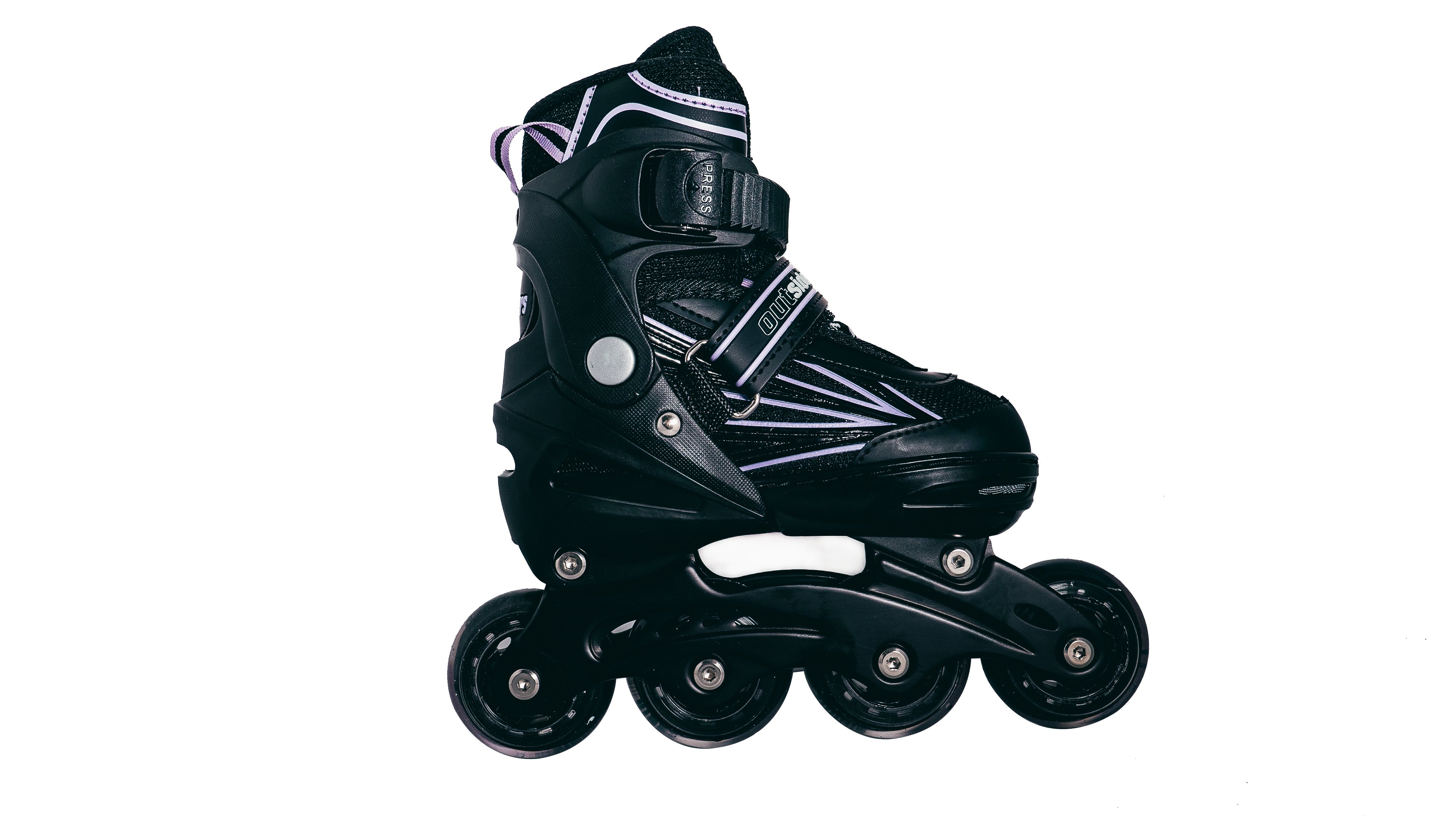 Outsiders - Adjustable Kids Inline Rollerblades - Light Purple (size: 35-38)