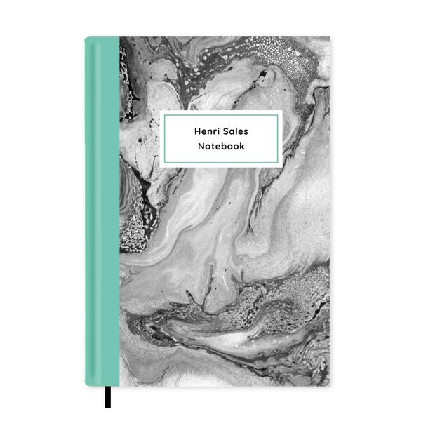 Grey Marble Personalised Notebook A5