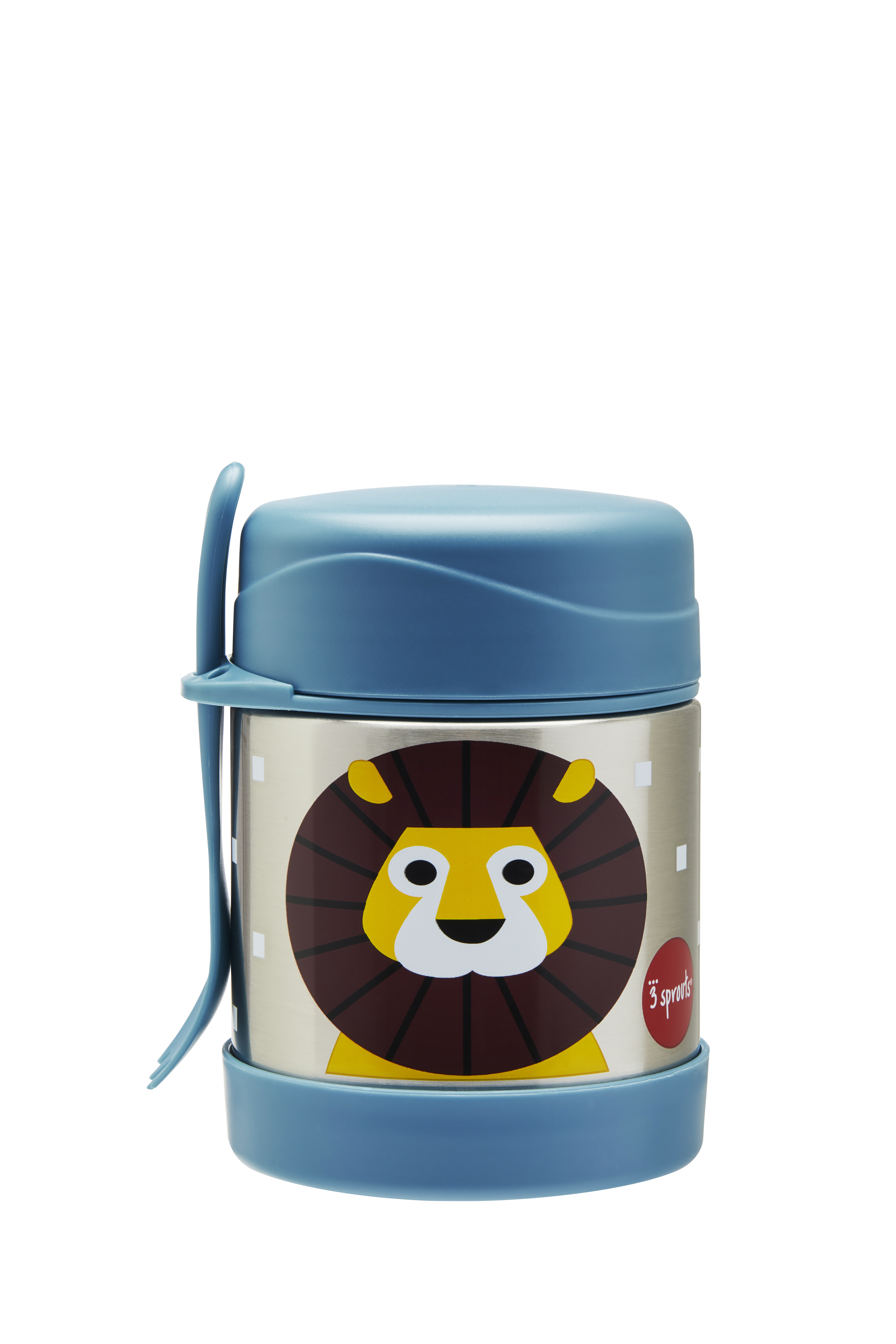 3 Sprouts - Stainless Steel Food Jar and Spork - Blue Lion