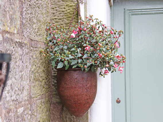 Vintage Metal Hanging Planter - Small Brown