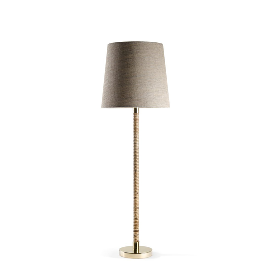 Porta Romana I Large Holden Table Lamp Dark cane With Brass